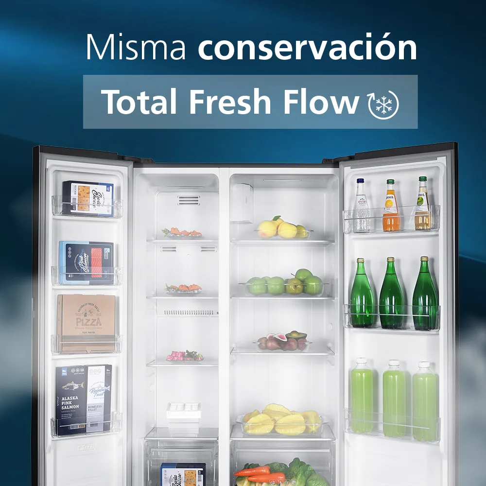 Alimentos más frescos - Nevecon Side by Side No Frost 480 L Brutos Black Steel Mabe MSL480LPLPS0