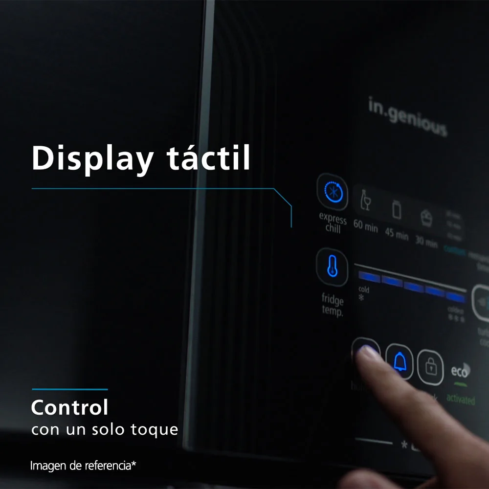 Display Glass Touch - Nevecón Side by Side No Frost 631 L Brutos Black Glass Mabe MSL631LKLNG0