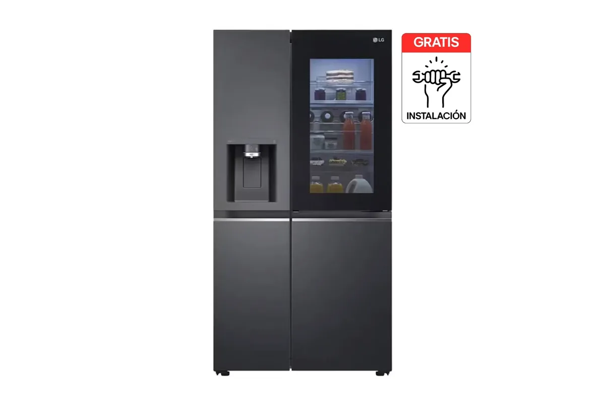Nevecon LG Side by Side 635L Negro Mate InstaView ThinQ GS66SXTC, foto 1