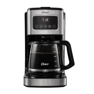 Oster Cafetera Programable, Pantalla Táctil, Jarra de Vidrio, de 12 Tazas, Negro y Acero Inoxidable , BVSTDC4403, foto 1