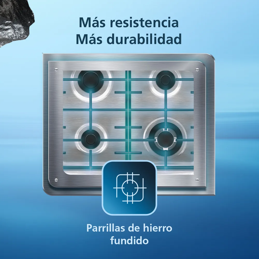 Parrilas de fundición - Cocina de Piso a Gas 60 cm Inox Mabe EMC6050NFX1