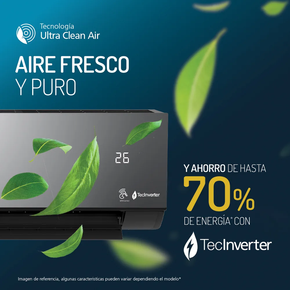 TecInverter - Aire Acondicionado Inverter 110v 12000 BTU Blanco Mabe MMI12CABWCCBC1
