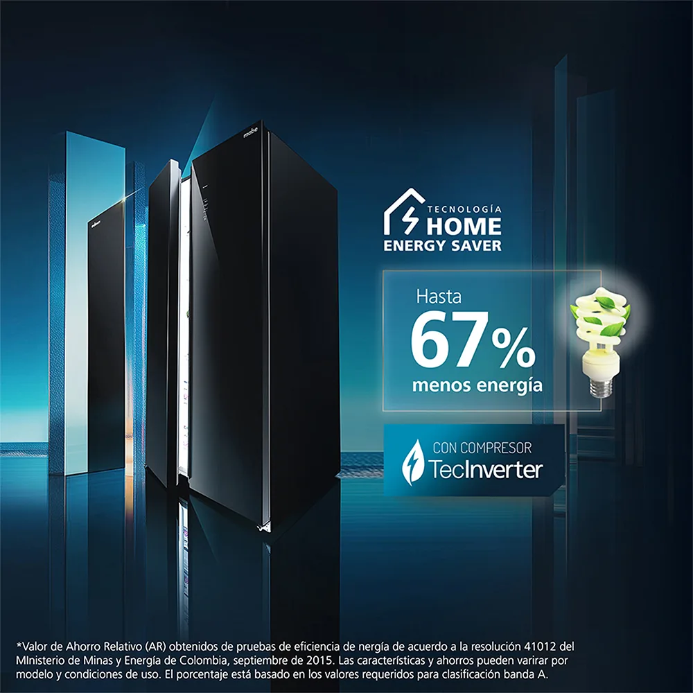 Tecnologia Home Energy Saver - Nevecón No frost 565 L Brutos Black Steel Mabe MSL565QMLSP0