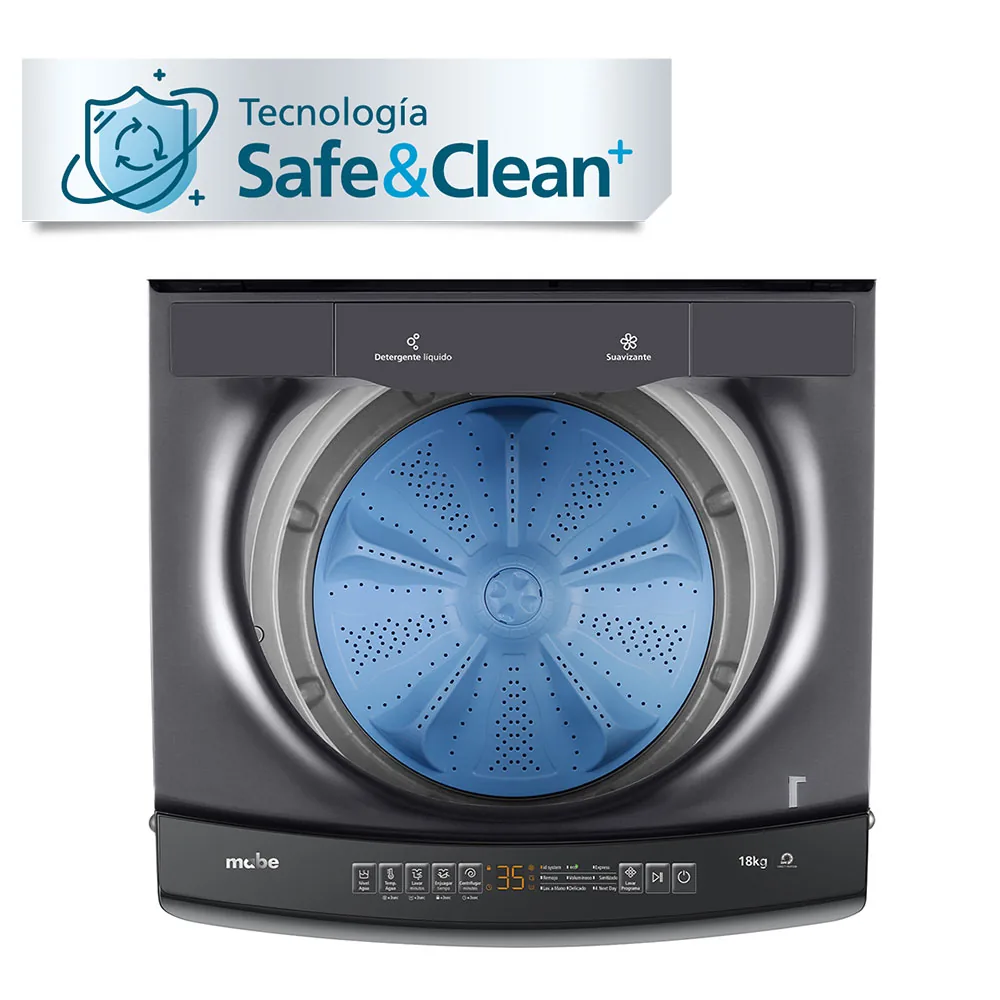 Tecnología Safe & Clean - Lavadora Automática Direct Motion Motor Propela 18 Kg Diamond Gray Mabe LMA8120WDGAB0